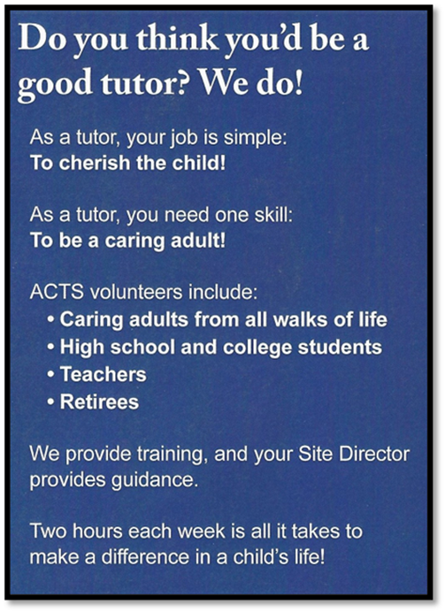 WANTED – Volunteer Tutors